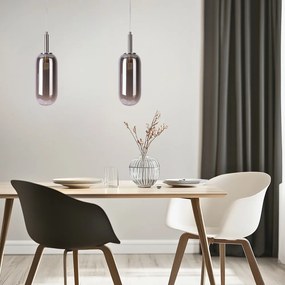 Lustră gri antracit LED cu abajur din sticlă ø 13 cm Fiuggi – Candellux Lighting