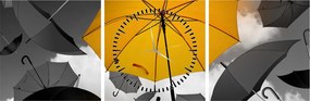 Tablou - Umbrelă galbenă (cu ceas) (90x30 cm)