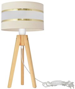 Lampă de masă HELEN 1xE27/60W/230V crem/auriu/pin