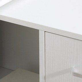 HOMCOM Birou de colț rotativ la 180°, birou pentru calculator, bibliotecă, sertar, dulap, loc de lucru, 117x82x74cm, alb | Aosom Romania