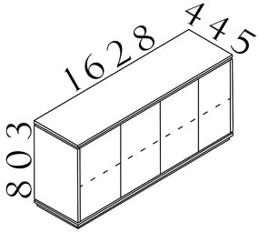 Dulap jos Creator 162,8 x 44,5 x 80,3 cm, antracit / alb