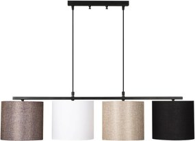 Lustră metalică cu abajur multicolor Opviq lights Jacob, negru