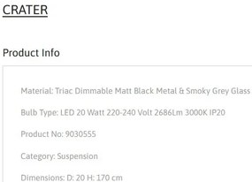 Pendul, Lustra LED design modern decorativ CRATER