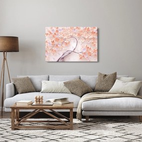 Tablou florilor de pom din coral - abstract (90x60 cm)