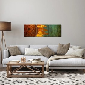 Tablou - Floarea soarelui (cu ceas) (90x30 cm)