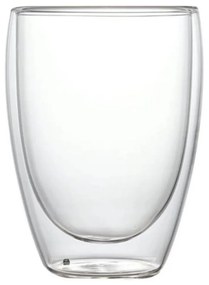 Pahar din sticla Borosilicata cu pereti dubli, 350 ml