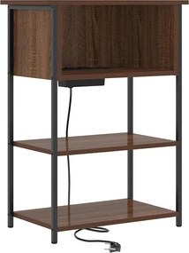 vidaXL Dulap de noapte Stejar închis 55 x 31 x 76 cm Lemn compozit