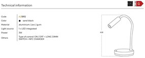Veioza/Lampa de masa LED dimabila OLMO NFC charger