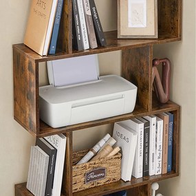 Vasagle Raft/etajeră pentru cărți PRESTON, 70x24x190,5cm, maro