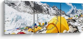 Tablou - Camping la munte (cu ceas) (90x30 cm)