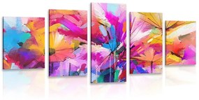 Tablou 5-piese flori colorate abstracte