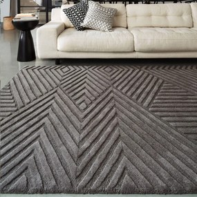 Covor gri antracit din lână 160x230 cm Hague – Asiatic Carpets