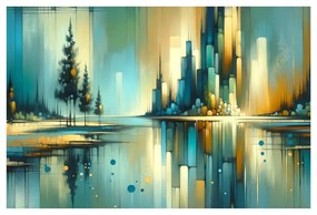 Tablou peisaj urban reflectat