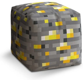 Taburet Cube Blocks 2, gri / galben