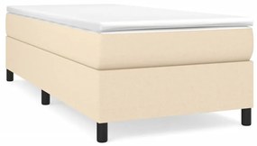 3144388 vidaXL Pat box spring cu saltea, crem, 90x190 cm, textil