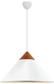 Lustra, Pendul Design Nordic Minimalist, Lemn, Metal, Kinto alb