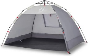 vidaXL Cort camping 2 persoane gri impermeabil setare rapidă
