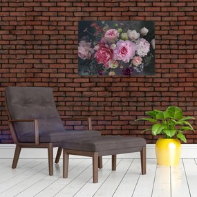 Tablou pe sticlă - Flori de grădină (70x50 cm)
