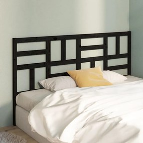 818214 vidaXL Tăblie de pat, negru, 206x4x104 cm, lemn masiv de pin