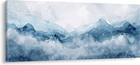 Tablou - Nori și valuri, acuarelă (120x50 cm)