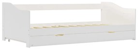 Cadru pat canapea, extensibil, alb, 90 x 200 cm, lemn de pin Alb