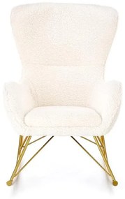 Fotoliu tip balansoar Liberto crem/gold - H106 cm