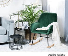 Fotoliu balansoar, catifea Velvet verde, TARAM
