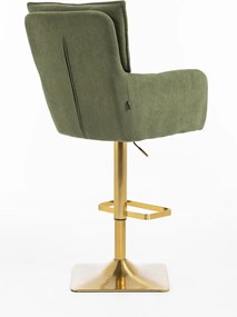 HR250KW Scaun Catifea Reiată Premium culoare verde salvie Bază Aurie