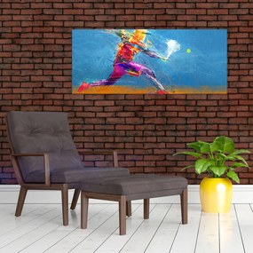 Tablou - Jucător de tenis pictat (120x50 cm)