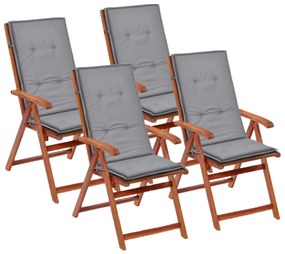 vidaXL Perne scaun de grădină, 4 buc, gri, 120 x 50 x 3 cm