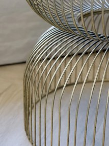 Masuta laterala, aurie, cu blat din sticla, D47.5cm, Lean