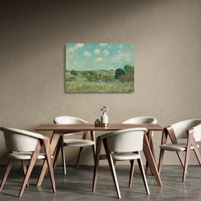 Tablou pe sticlă - Alfred Sisley,  Meadow, reproducere (70x50 cm)