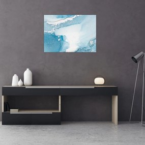 Tablou pe sticlă - Decor albastru (70x50 cm)