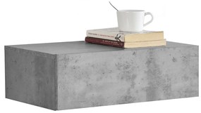 Noptiera montabila pe perete un sertar 46 x 30 x 15 cm PAL  aspect  gri beton