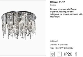 Plafonier cristal Venezian diametru 60 cm ROYAL PL12 053004