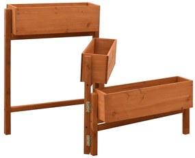 Jardiniera pliabila, portocaliu, 60x14x75 cm, lemn masiv brad 1, Portocaliu, 1