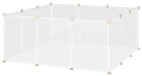 Adapost Animale PawHut cu 12 Panouri, Configurabil, pentru Iepuri, Câini, 105x105x45cm, Alb | Aosom Romania
