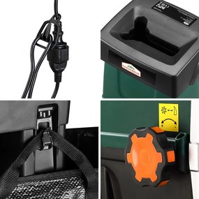 Tocător de grădină DIOX + 2x sac de 60 l, 3100W negru/verde Gardebruk