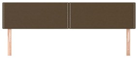 Tablii de pat, 2 buc, maro inchis, 80x5x78 88 cm, textil 2, Maro inchis, 160 x 5 x 78 88 cm