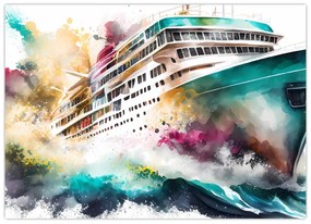 Tablou pe sticlă - Acuarelă mare (70x50 cm)