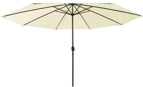 vidaXL Umbrelă soare de grădină cu LED-uri, nisipiu, 400 cm