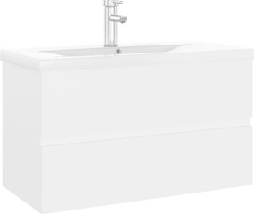 vidaXL Dulap cu chiuvetă încorporată, alb, lemn prelucrat