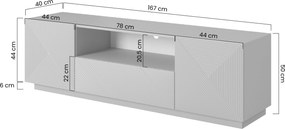 Comodă TV Asha 167 cm cu sertar și nișă - artisan / negru mat