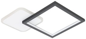 Plafoniera LED dimabila cu telecomanda design modern Gafares negru 32,8x32,8cm