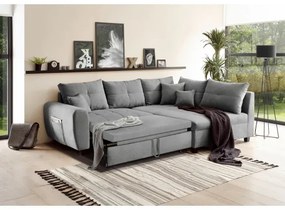 Coltar Extensibil Lena, Dreapta, Gri Inchis, 248 x 87 x 176 cm