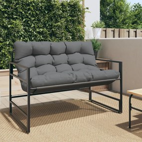 vidaXL Bancă de grădină cu pernă, antracit, 113 cm, oțel