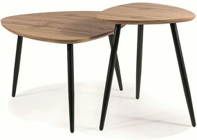 Set 2 masute cafea TWIN, stejar artisan/negru
