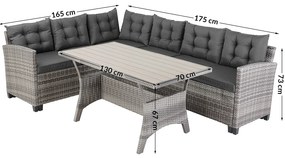 Deuba Set ratan Sedan - gri + perne antracit