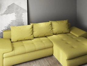 Colțar extensibil dumonde cu ladă de depozitare si sezut confortabil din spuma high-density, Leonardo Enjoy Verde 260x185 cm II
