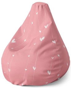 Sac de șezut Pear inimioare asimetrice - pentru copii, roz